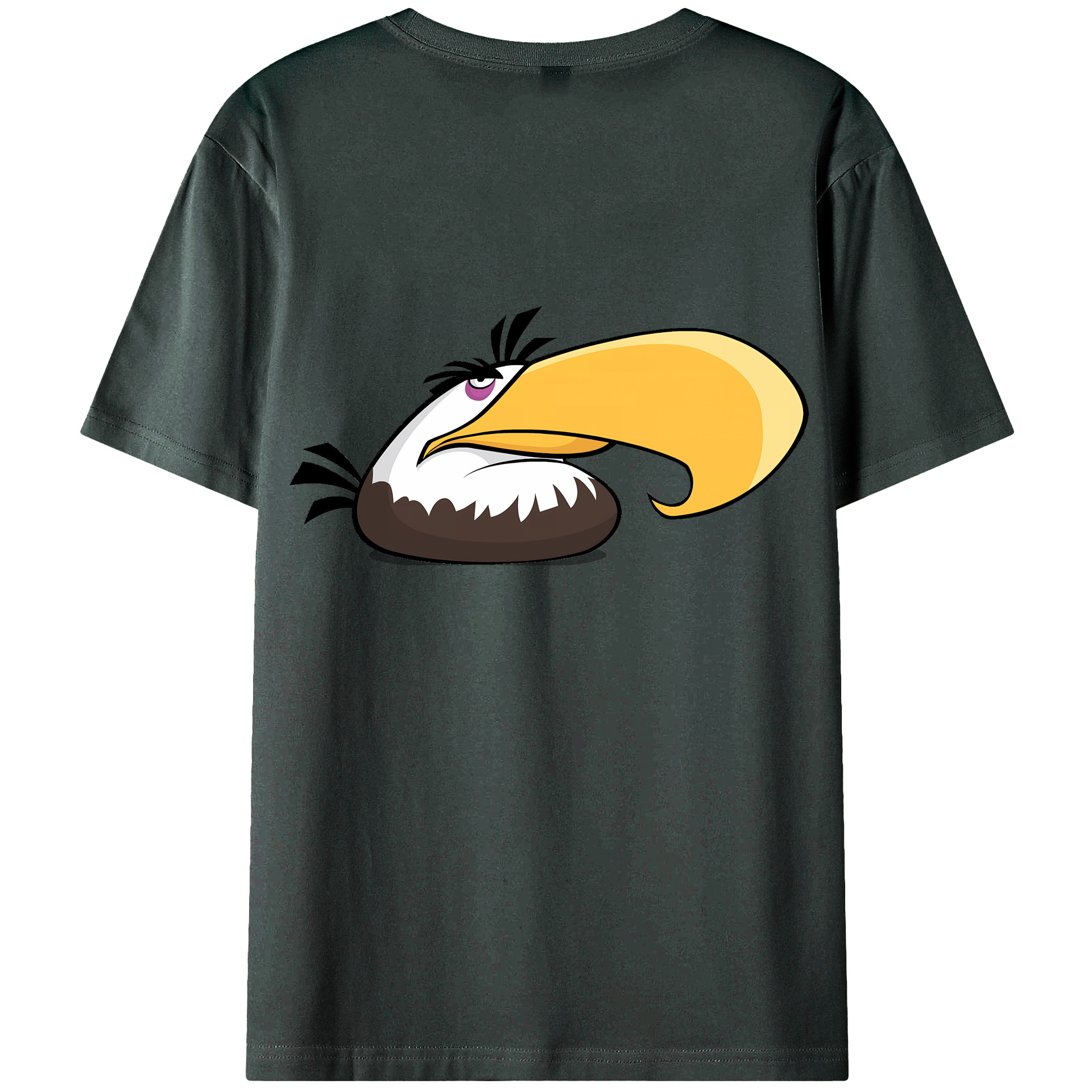 （画像用） Angry Birds アングリーバード 綿100％ メンズ半袖Tシャツ（バックプリント） 通気性